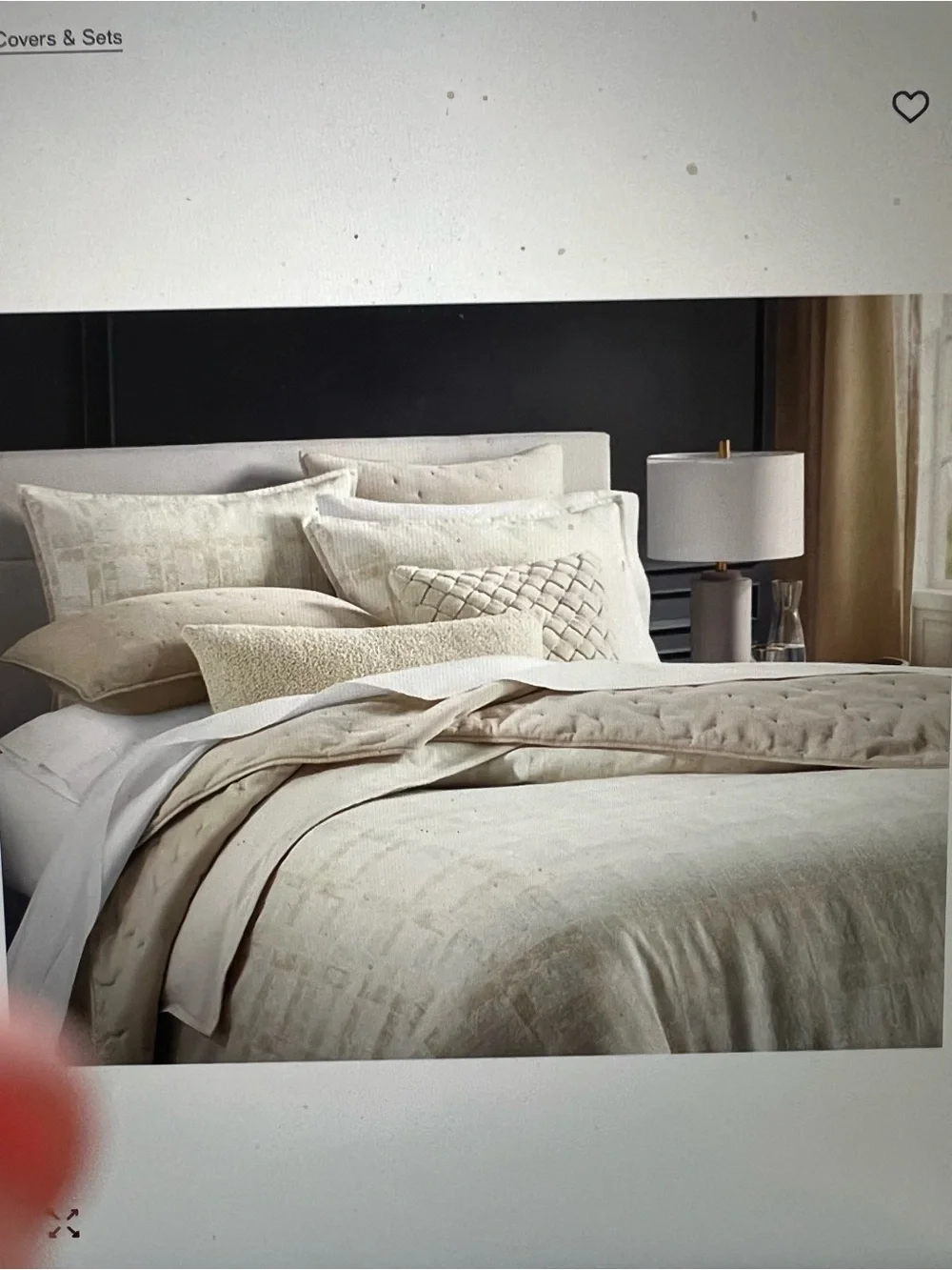Hotel Collection Beige and Cream King Duvet Cover Set